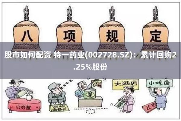 股市如何配资 特一药业(002728.SZ)：累计回购2.25%股份