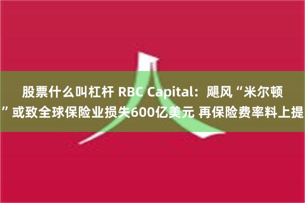 股票什么叫杠杆 RBC Capital：飓风“米尔顿”或致全球保险业损失600亿